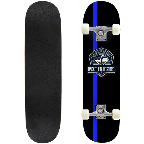 Back The Blue Store Skateboard – Thin Blue Line | 31" Durable Deck