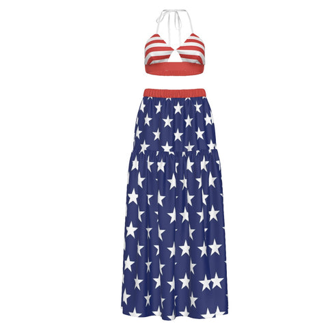 Patriotic Women's Tie Back Wrap Dress - Perfect for 4th of July | Back The Blue Store