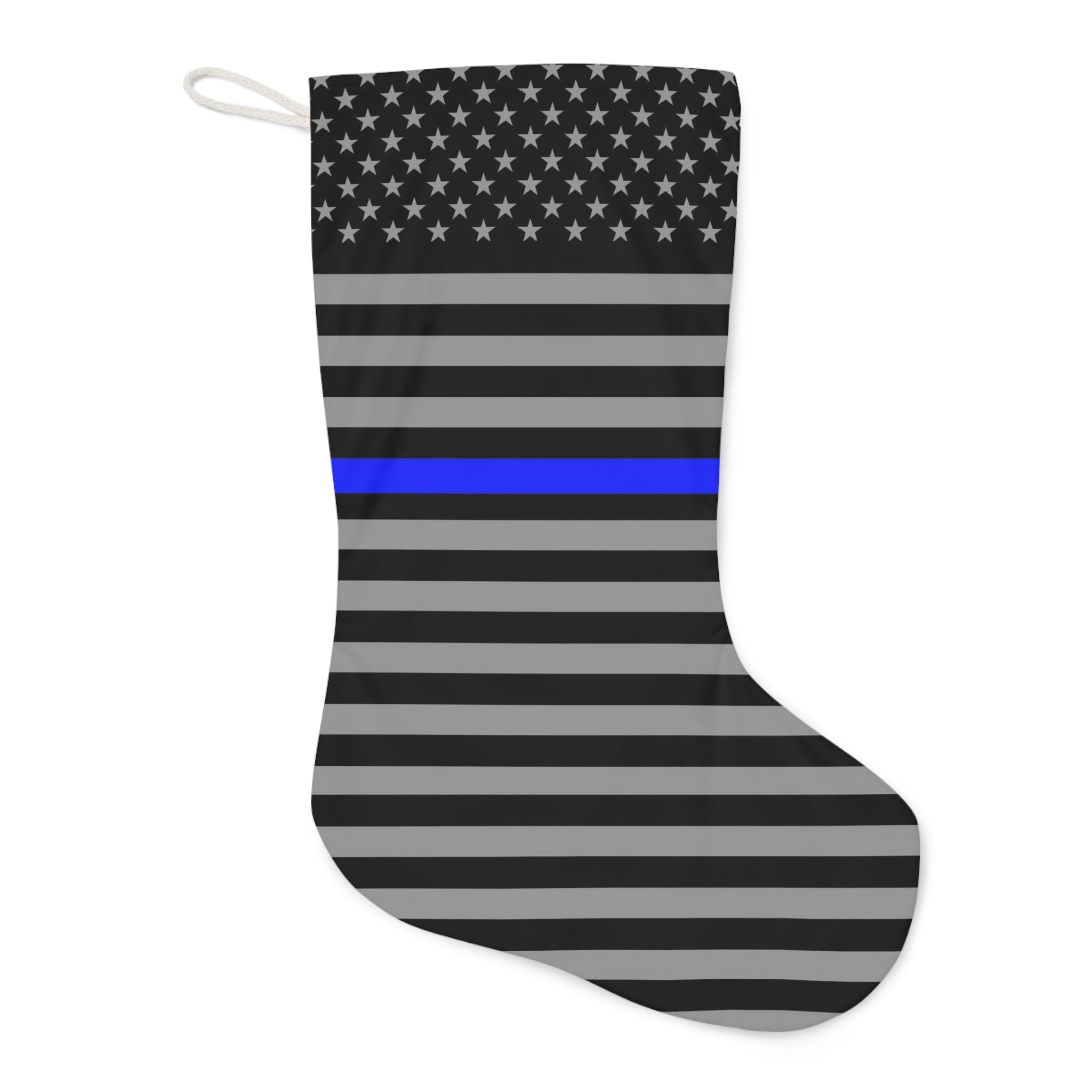 Celebrate with Our Thin Blue Line Flag Printed Christmas Stocking