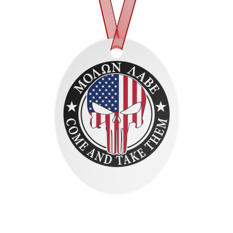 ΜΟΛΩΝ ΛΑΒΕ MOLON LABE Punisher Metal Christmas Ornaments - Patriotic Holiday Decor