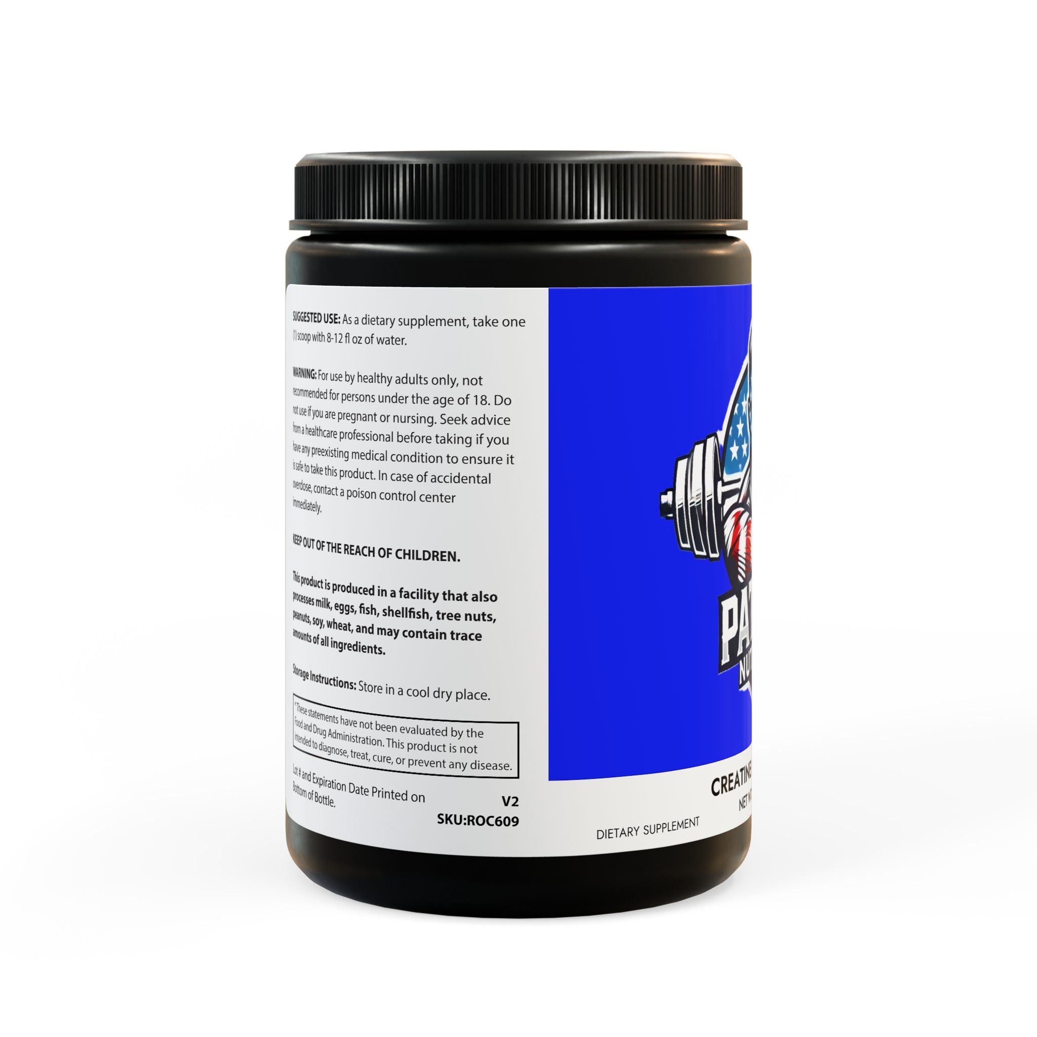 Patriot Nutrition Creatine Monohydrate Supplement (300g, 10.58oz)