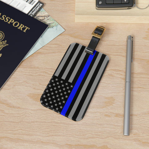 Durable Thin Blue Line Luggage Tag - Back The Blue Store