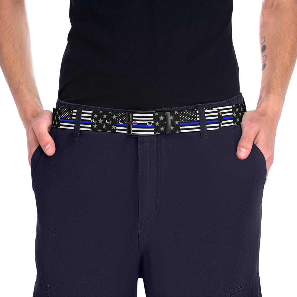Thin Blue Line Flag Inspired Belt