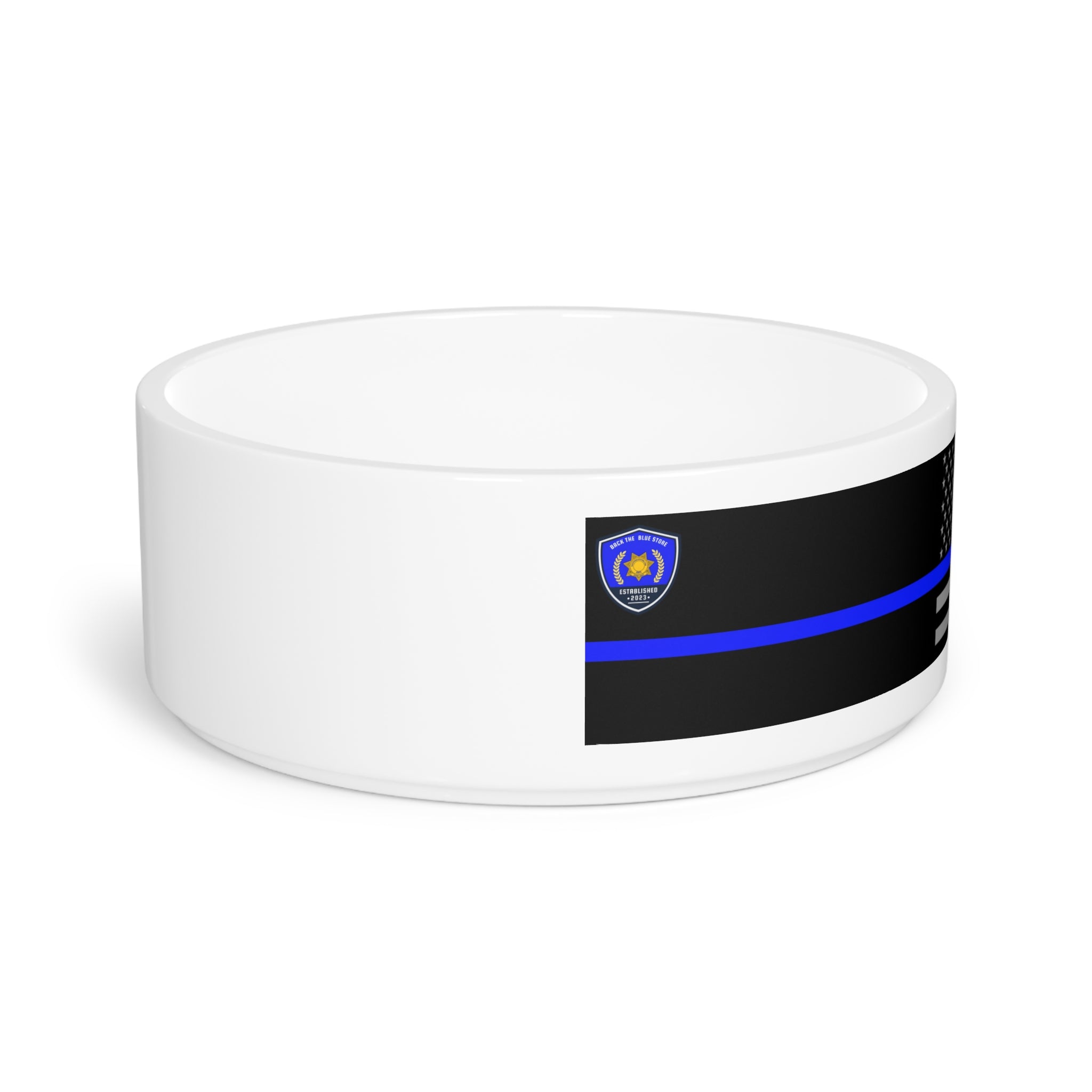 Thin Blue Line Ceramic Pet Bowl | Honor & Serve at Mealtime