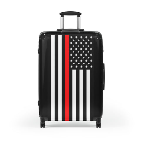 Thin Red Line Flag Suitcase