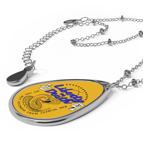 1776 Gadsden Flag Inspired Yellow Oval Necklace | Back The Blue Store Exclusive