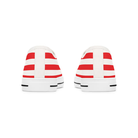 American Flag Styled Women's Low Top Sneakers | Comfortable Patriotic Shoes