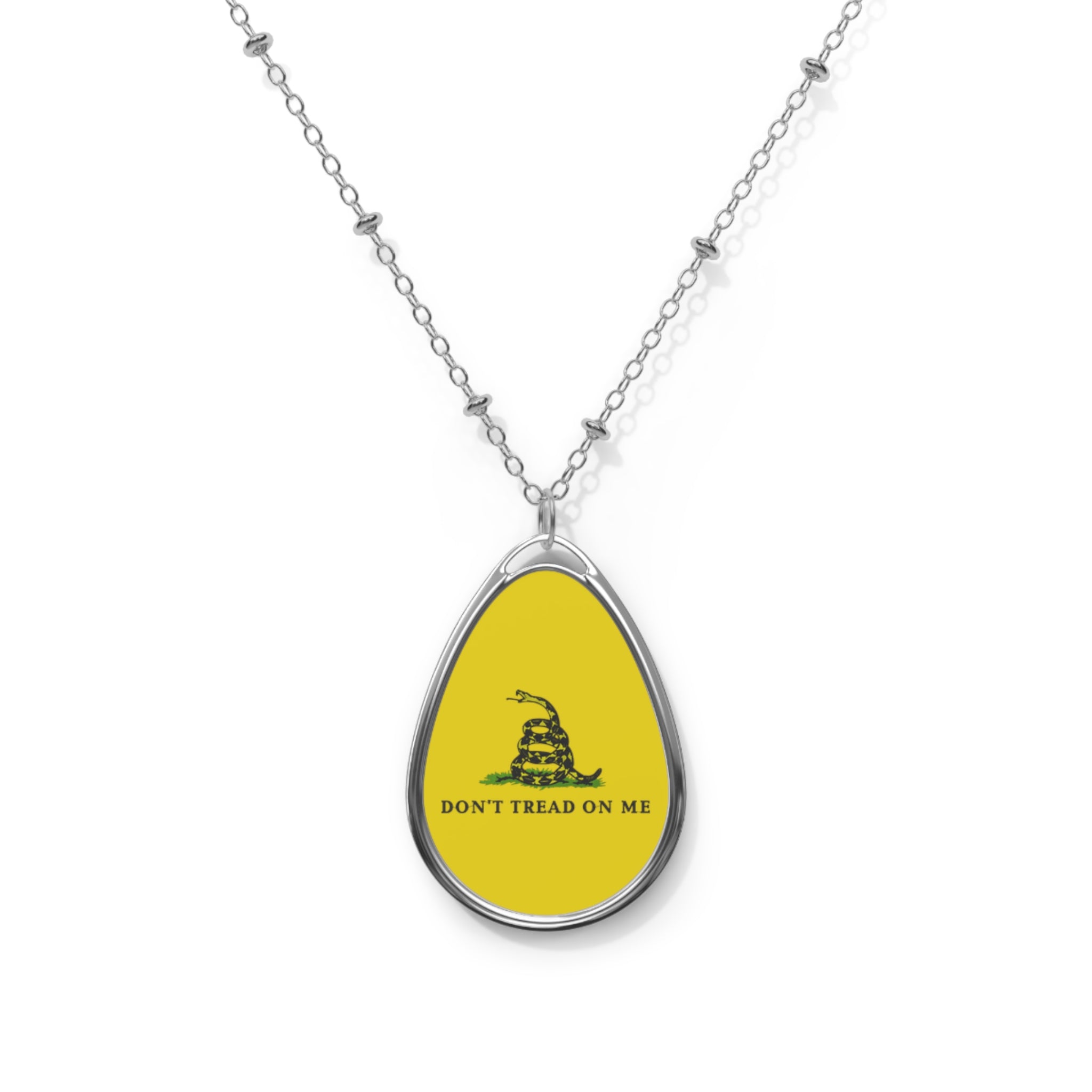 Gadsden Flag Patriotic Oval Necklace | Back The Blue Store