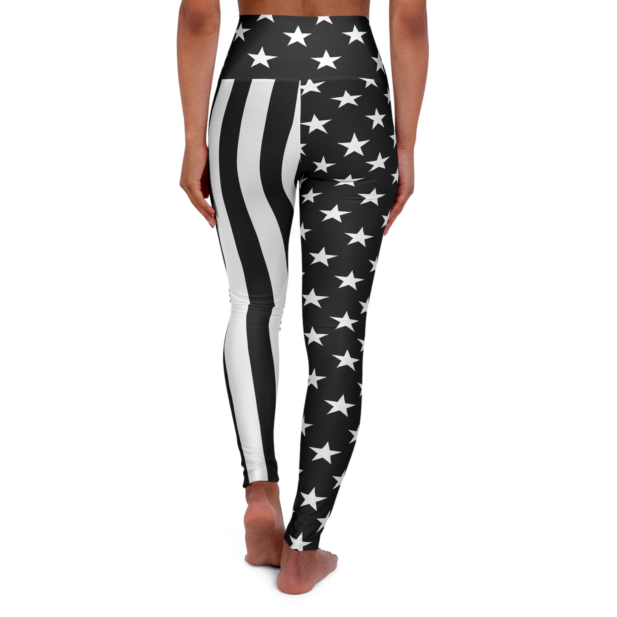 Thin Blue Line Flag High-Waisted Yoga Leggings | Support Law Enforcement