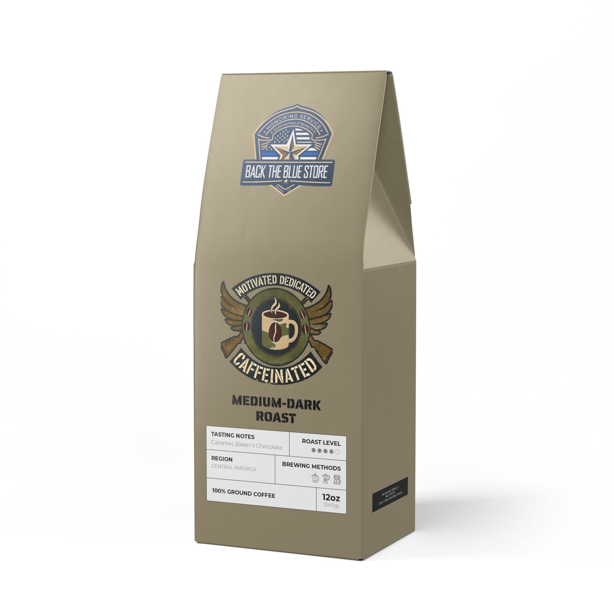 Motivated Dedicated Caffeinated Coffee Blend - Medium-Dark Roast | Back The Blue Store