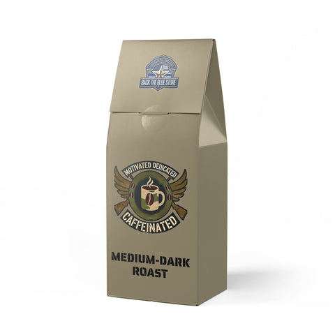 Motivated Dedicated Caffeinated Coffee Blend - Medium-Dark Roast | Back The Blue Store