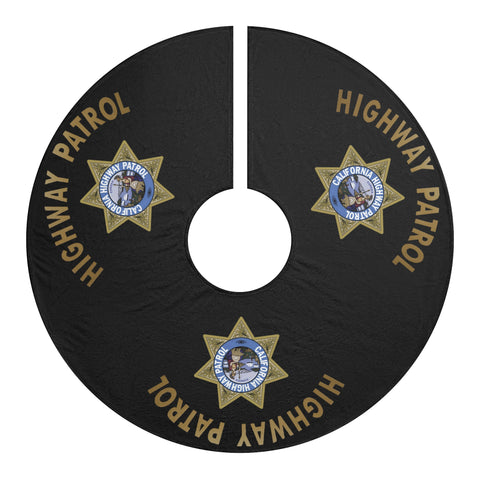 Custom Highway Patrol Star Christmas Tree Skirt | Back The Blue Store