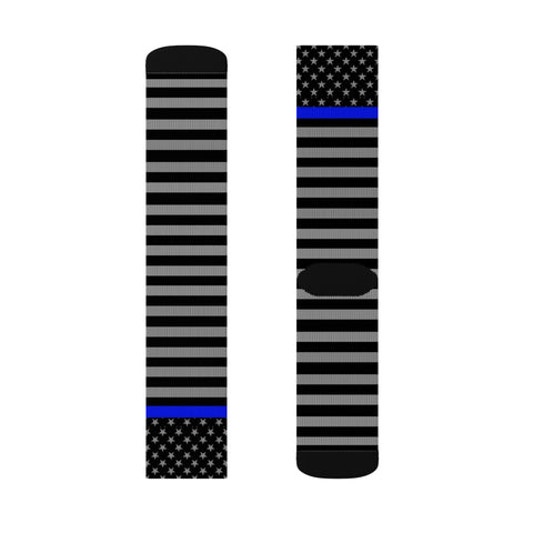 Thin Blue Line Flag High-Quality Socks - Comfortable, Stylish Support