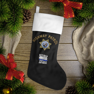 "Highway Patrol Retired" Custom Christmas Stocking for Hearth and Home