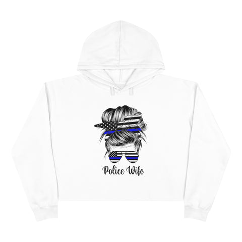 Chic 'Police Wife' Crop Hoodie | Show Your Support with Style