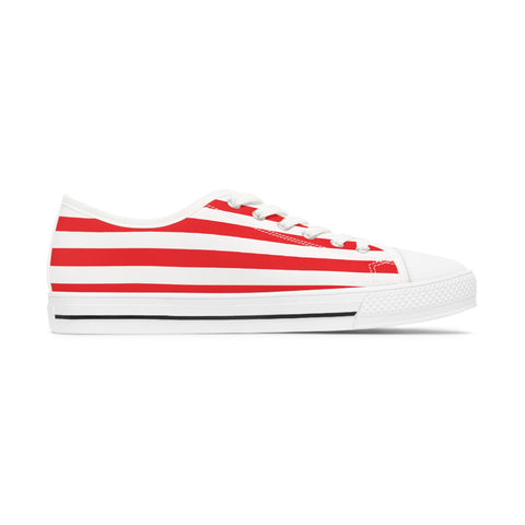 American Flag Styled Women's Low Top Sneakers | Comfortable Patriotic Shoes