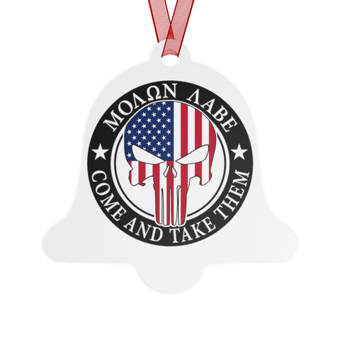 ΜΟΛΩΝ ΛΑΒΕ MOLON LABE Punisher Metal Christmas Ornaments - Patriotic Holiday Decor