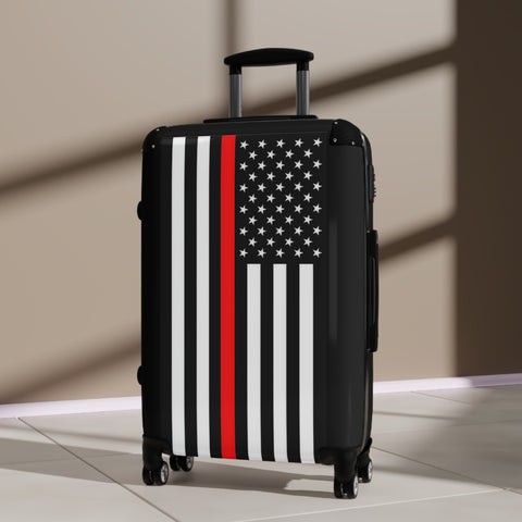 Thin Red Line Flag Suitcase