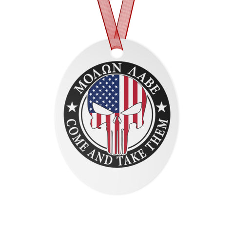 ΜΟΛΩΝ ΛΑΒΕ MOLON LABE Punisher Metal Christmas Ornaments - Patriotic Holiday Decor