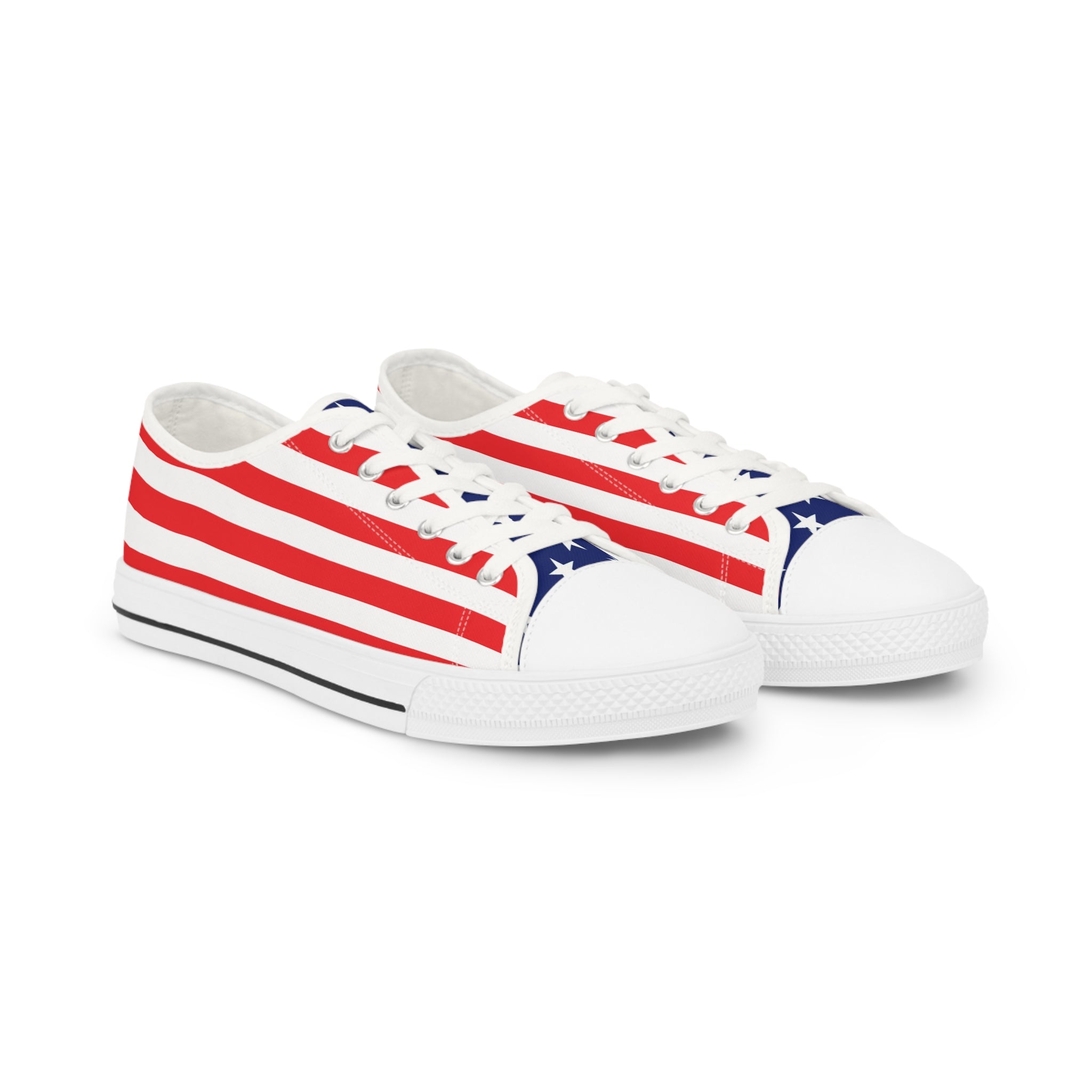 American Flag Styled Men's Low Top Sneakers | Comfortable Patriotic Shoes