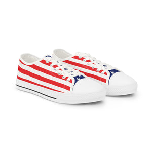 American Flag Styled Men's Low Top Sneakers | Comfortable Patriotic Shoes