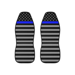 Thin Blue Line Flag Front Car Seat Covers | Support and Protect with Style