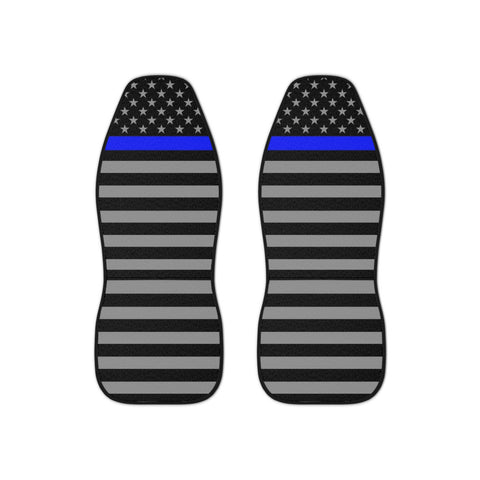 Thin Blue Line Flag Front Car Seat Covers | Support and Protect with Style