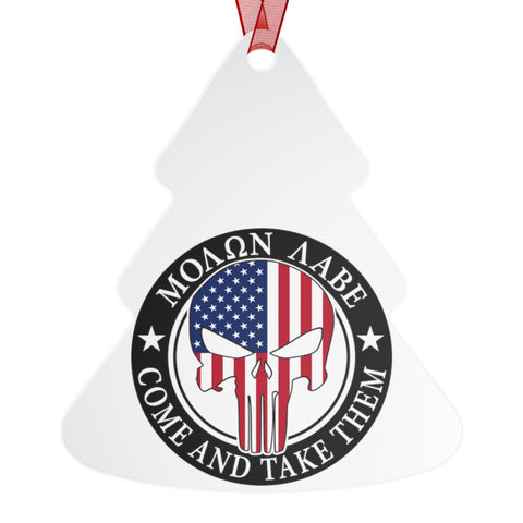 ΜΟΛΩΝ ΛΑΒΕ MOLON LABE Punisher Metal Christmas Ornaments - Patriotic Holiday Decor