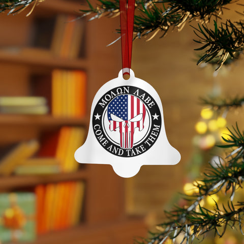 ΜΟΛΩΝ ΛΑΒΕ MOLON LABE Punisher Metal Christmas Ornaments - Patriotic Holiday Decor