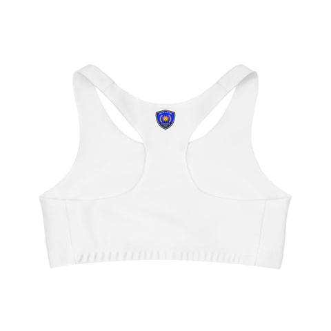 California Highway Patrol Inspired Seamless Sports Bra | Supportive & Stylish (White)