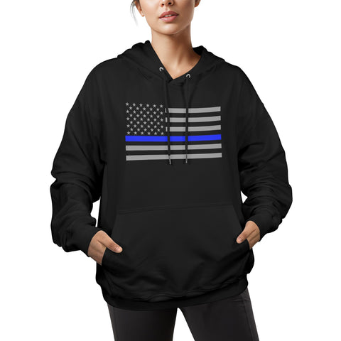 Thin Blue Line Flag Women's Hoodie – Police Support Apparel