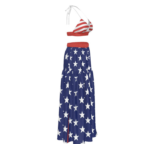 Patriotic Women's Tie Back Wrap Dress - Perfect for 4th of July | Back The Blue Store