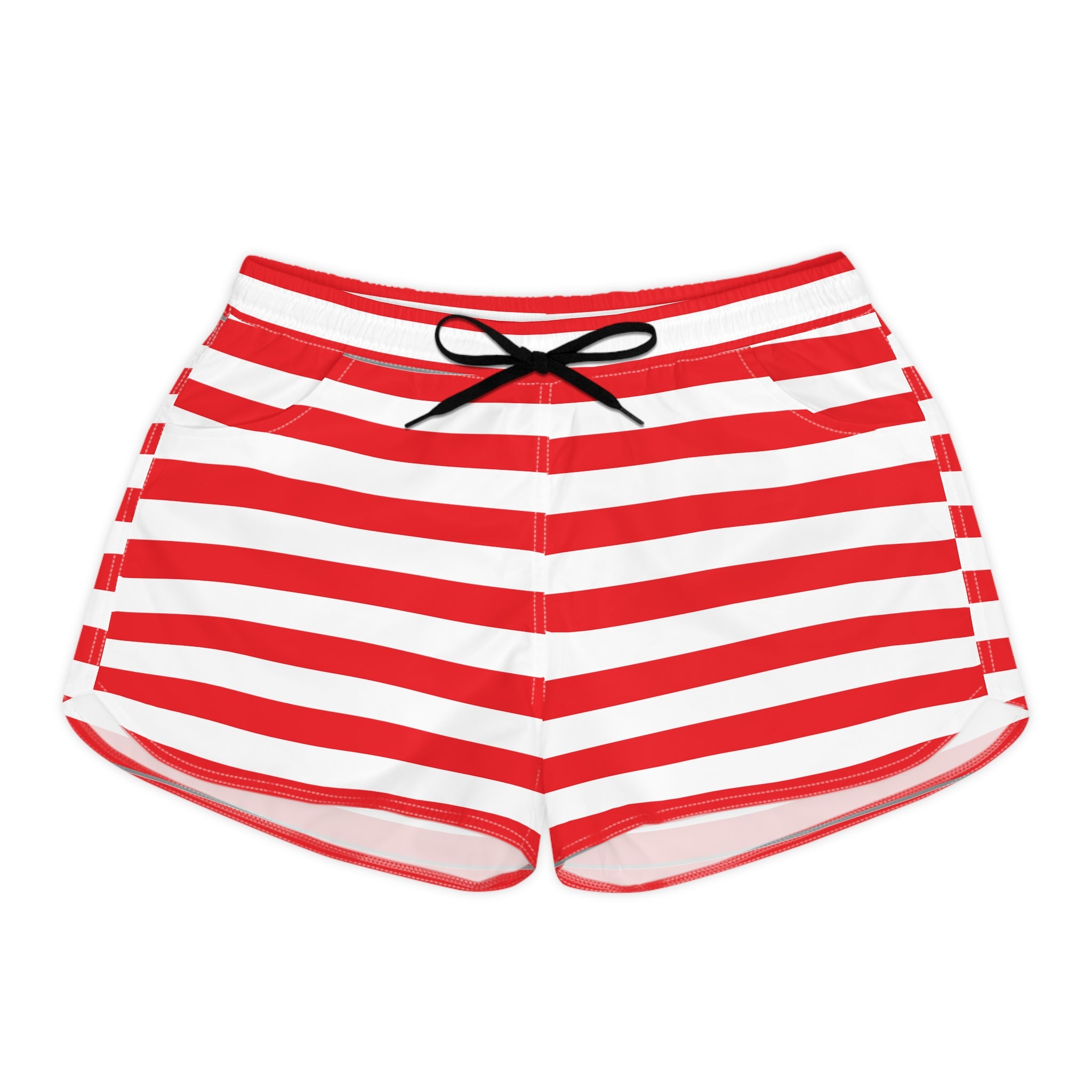 Red and White Striped Women's Casual Shorts | American Flag Inspired | Back The Blue Store