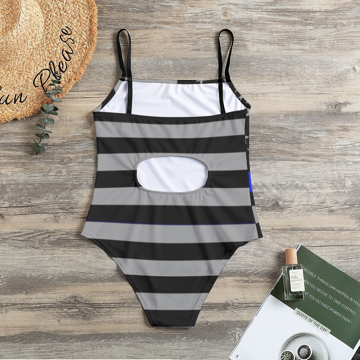 Thin Blue Line Women's Halter Strap Swimsuit - Style & Support United