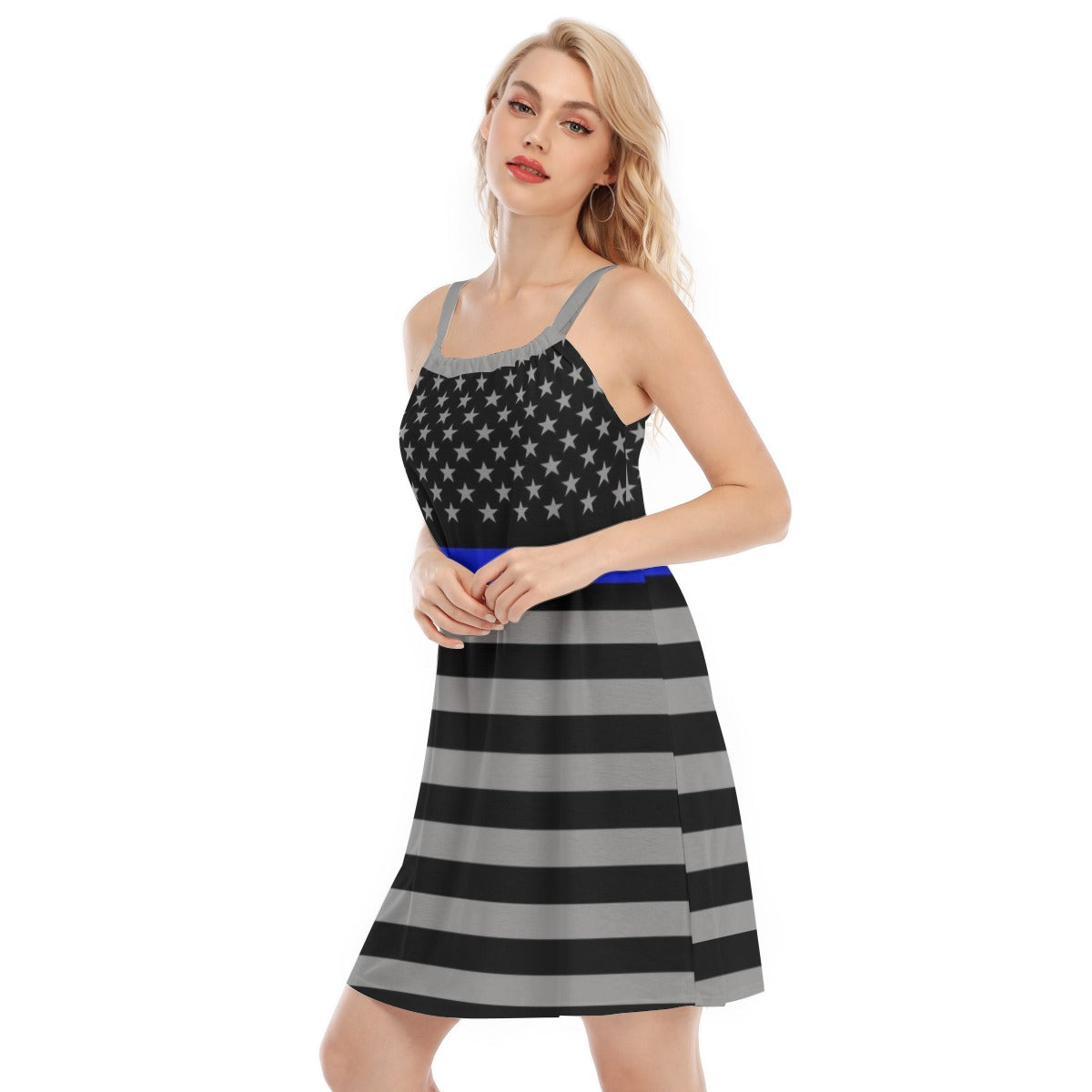 Thin Blue Line Women's Sleeveless Cami Dress - Support with Style