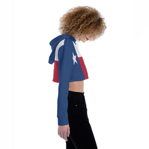 Texas State Flag Inspired Women's Crop Top Hoodie - Show Your Texan Pride