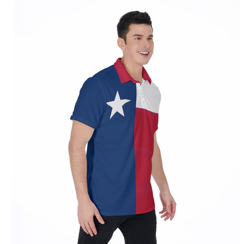 Lone Star Texas Flag Inspired Men's Polo Shirt - Show Your Texan Pride