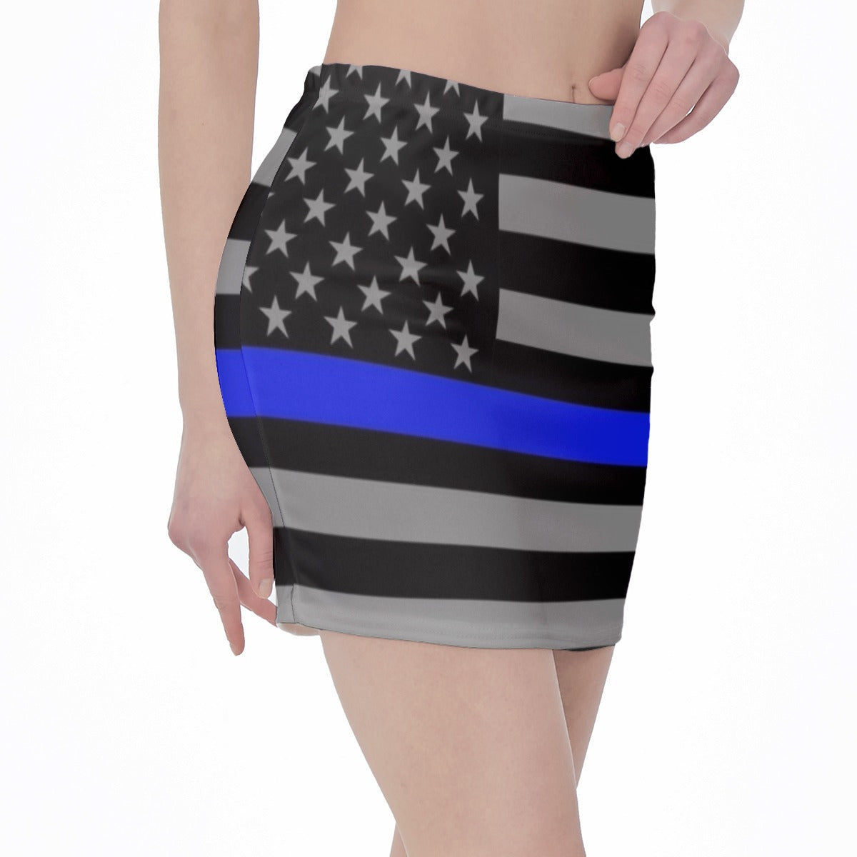 Thin Blue Line Inspired High Waist Hip Skirt - Elegant & Supportive