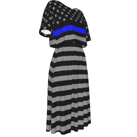 Thin Blue Line Women's Elastic Waist Dress - Style & Comfort United