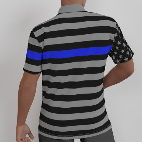 Thin Blue Line Flag Button-Up Shirt - Honor & Style Combined | Back The Blue Store