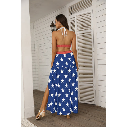 Patriotic Women's Tie Back Wrap Dress - Perfect for 4th of July | Back The Blue Store