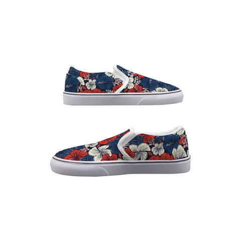 Patriotic Red, White, and Blue Men's Slip-On Sneakers - Shop Now!