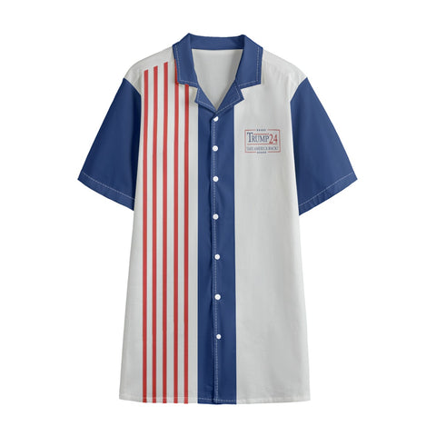 Trump 2024 Take America Back Men's Button-Up Shirt - Support the Campaign