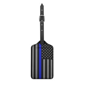 Thin Blue Line Flag Seamless Luggage Tag – Show Your Support and Travel in Style