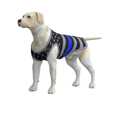 Thin Blue Line Flag Dog Tank Top - Patriotic and Comfortable