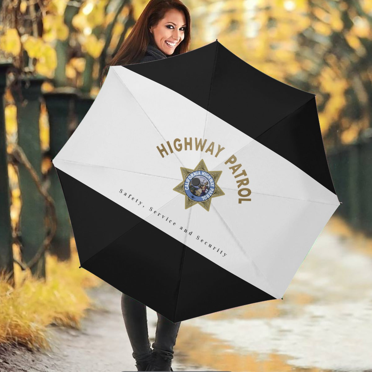 California Highway Patrol Inspired Automatic Umbrella - Shop at Back The Blue Store