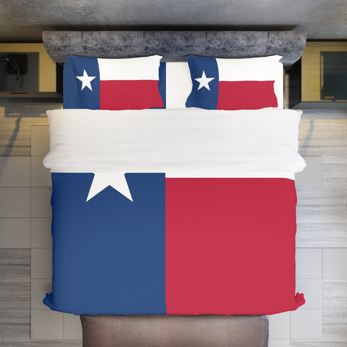 Texas Flag Inspired Four-piece Duvet Cover Set – Embrace Texan Pride in Your Bedroom