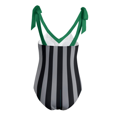 Thin Green Line Flag Women's Tie Shoulder One-Piece Swimsuit - Shop Now at Back The Blue Stor