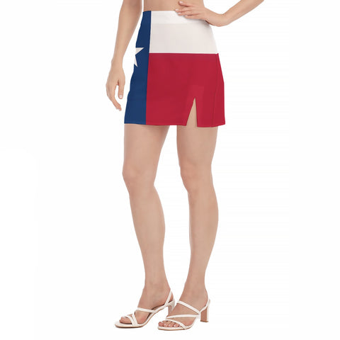 Lone Star | Texas State Flag Style Women's Side Split Hip Skirt - Back The Blue Store