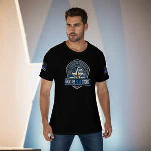 Back The Blue Store T-Shirt with Thin Blue Line Flags | Supportive Casual Wear